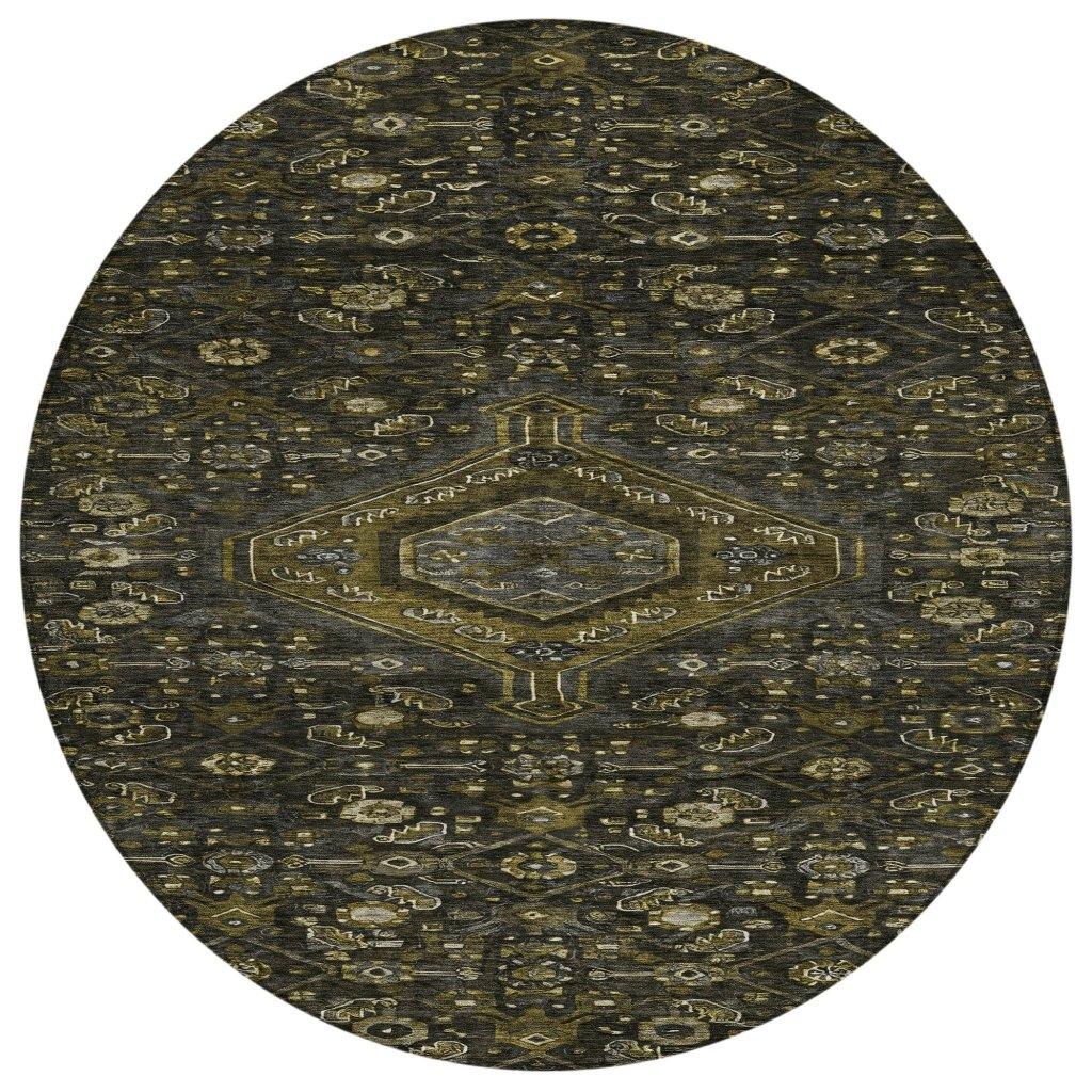 LOOMLAN Rugs Lamoria Gray Washable Indoor-Outdoor Rug