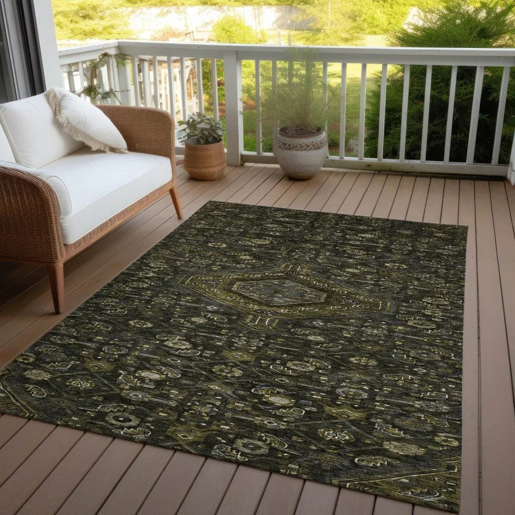 LOOMLAN Rugs Lamoria Gray Washable Indoor-Outdoor Rug