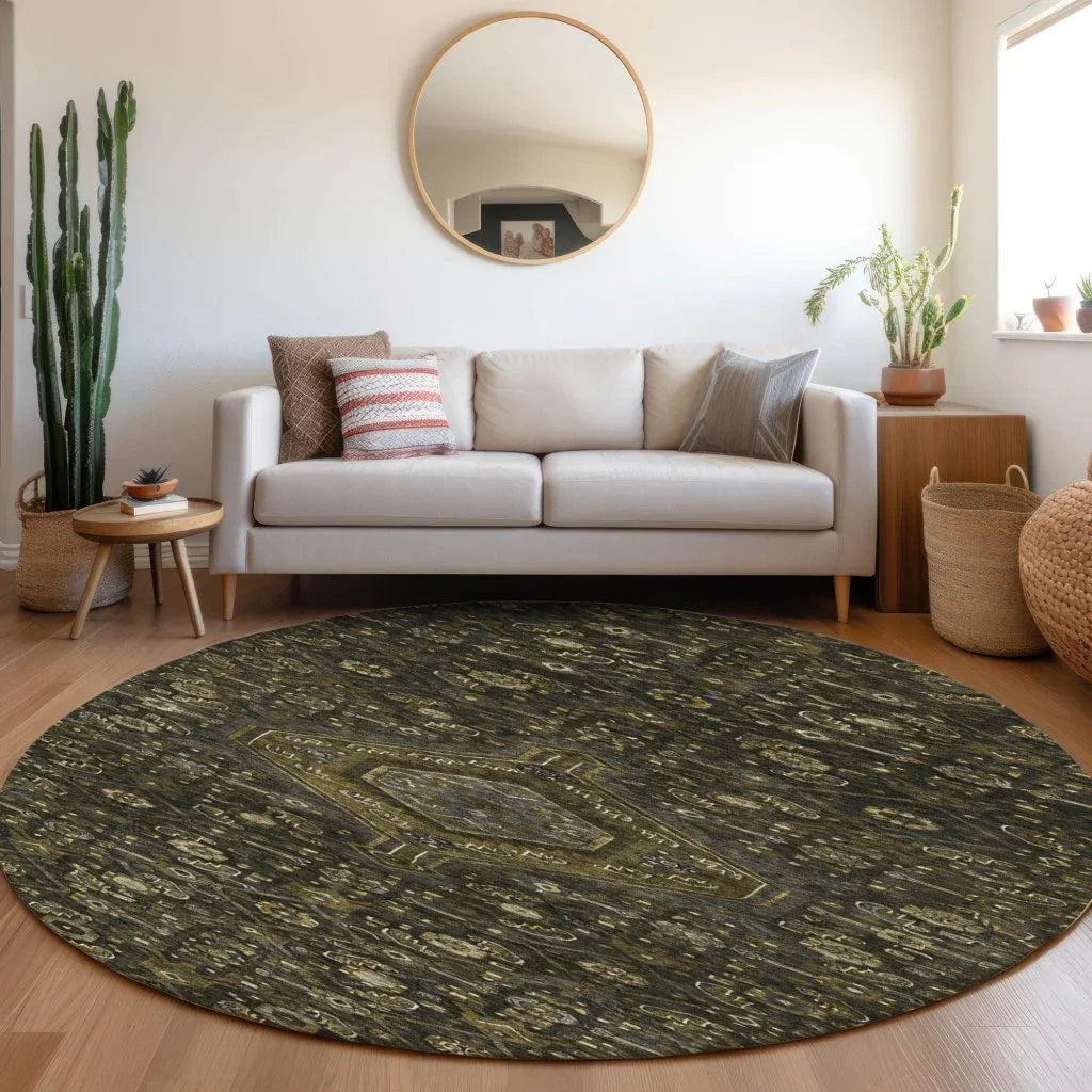 LOOMLAN Rugs Lamoria Gray Washable Indoor-Outdoor Rug