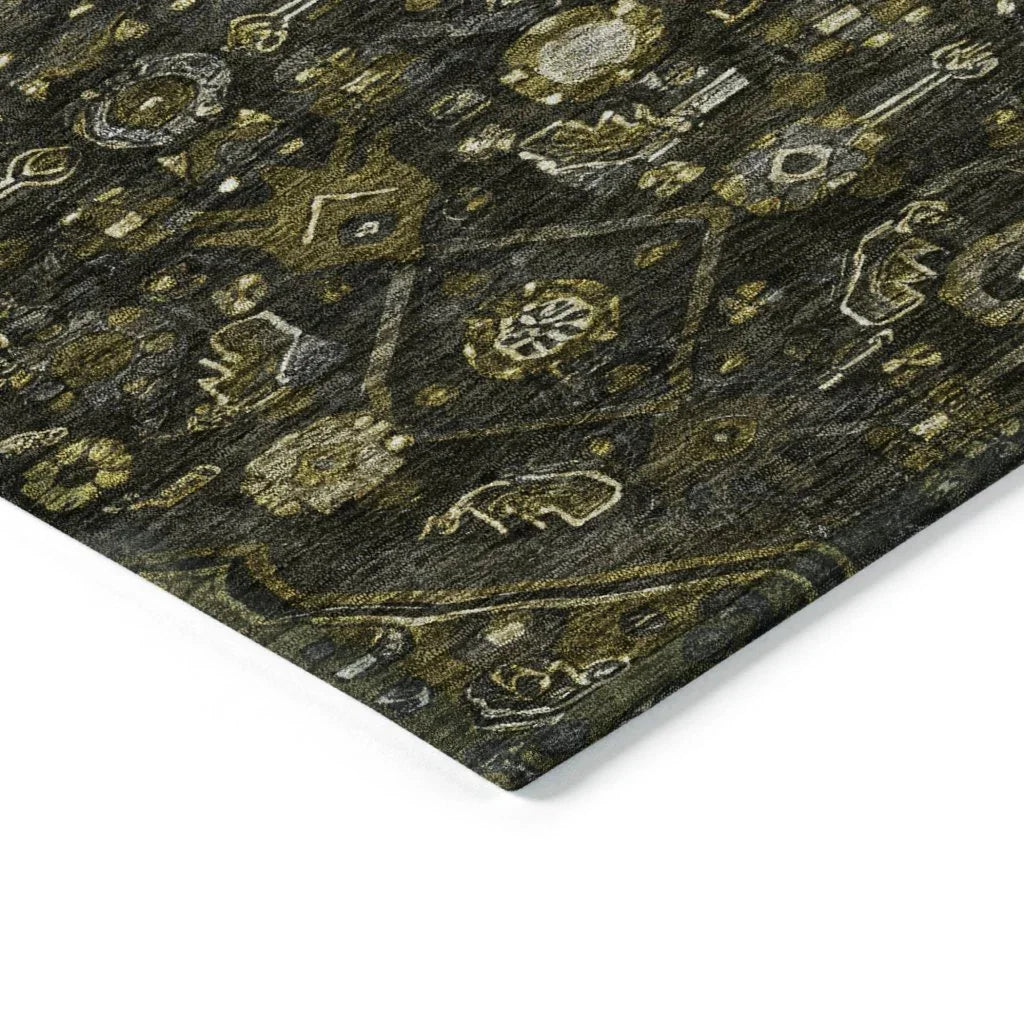 LOOMLAN Rugs Lamoria Gray Washable Indoor-Outdoor Rug