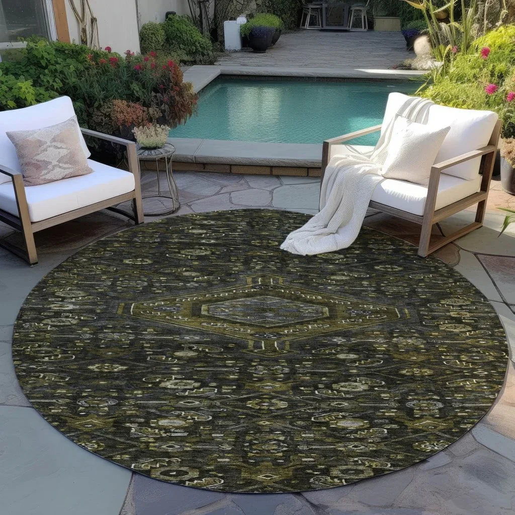 LOOMLAN Rugs Lamoria Gray Washable Indoor-Outdoor Rug