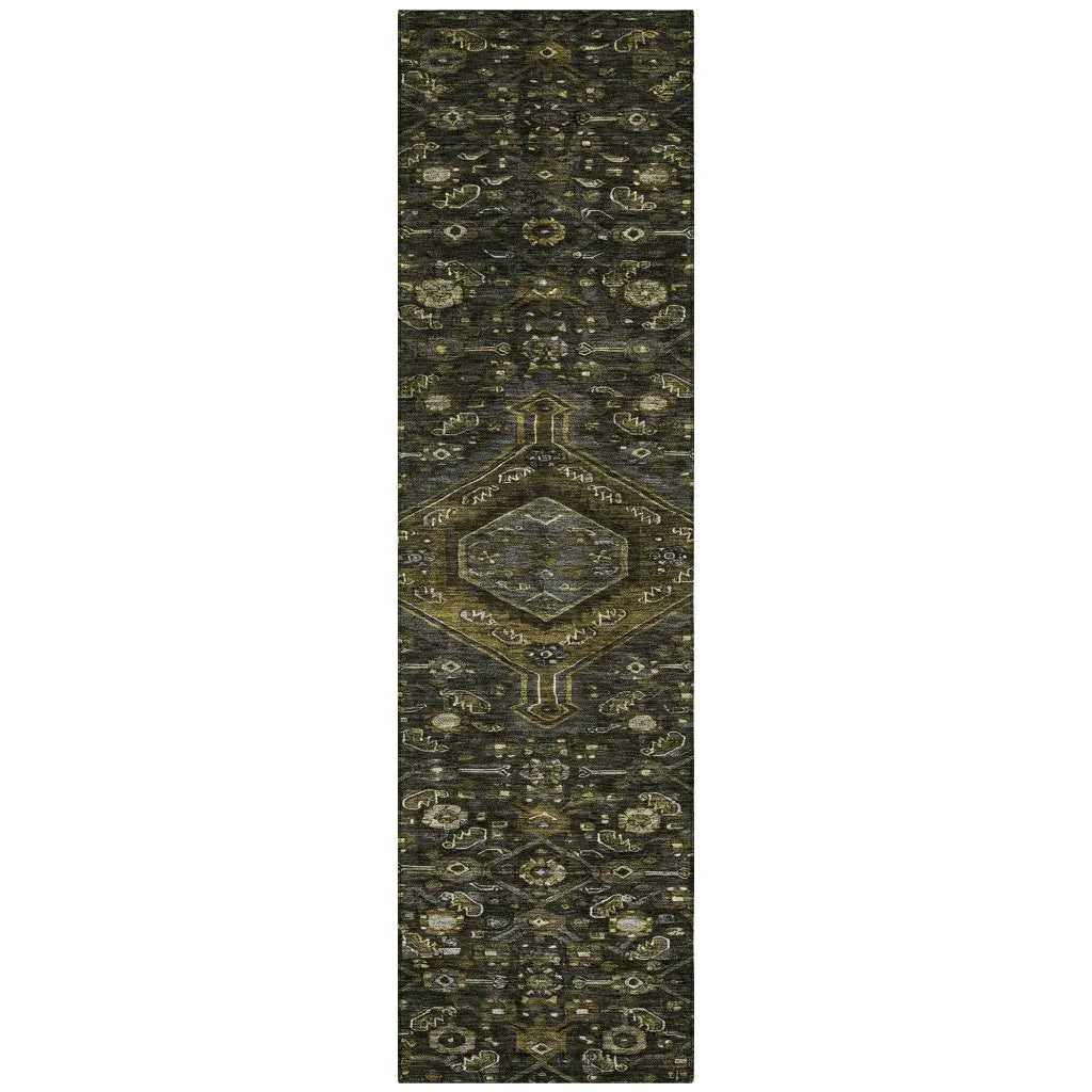LOOMLAN Rugs Lamoria Gray Washable Indoor-Outdoor Rug