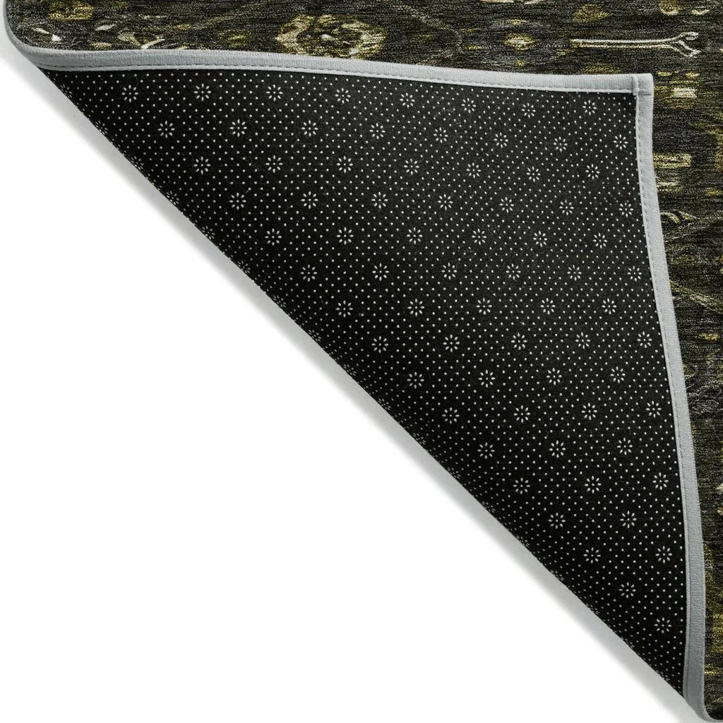 LOOMLAN Rugs Lamoria Gray Washable Indoor-Outdoor Rug