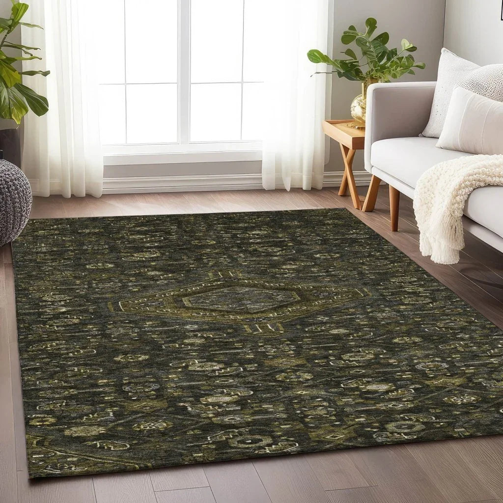 LOOMLAN Rugs Lamoria Gray Washable Indoor-Outdoor Rug