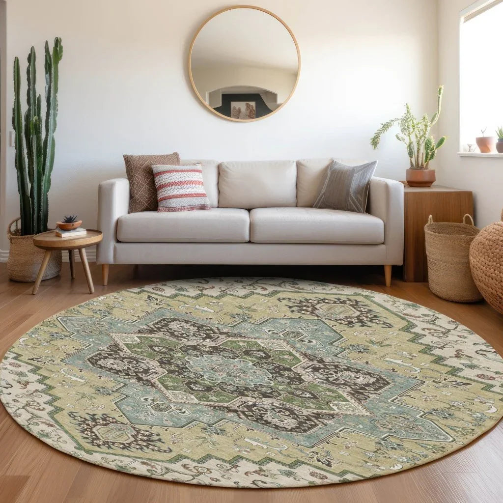 LOOMLAN Rugs Lani Beige Washable Indoor-Outdoor Rug