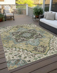 LOOMLAN Rugs Lani Beige Washable Indoor-Outdoor Rug
