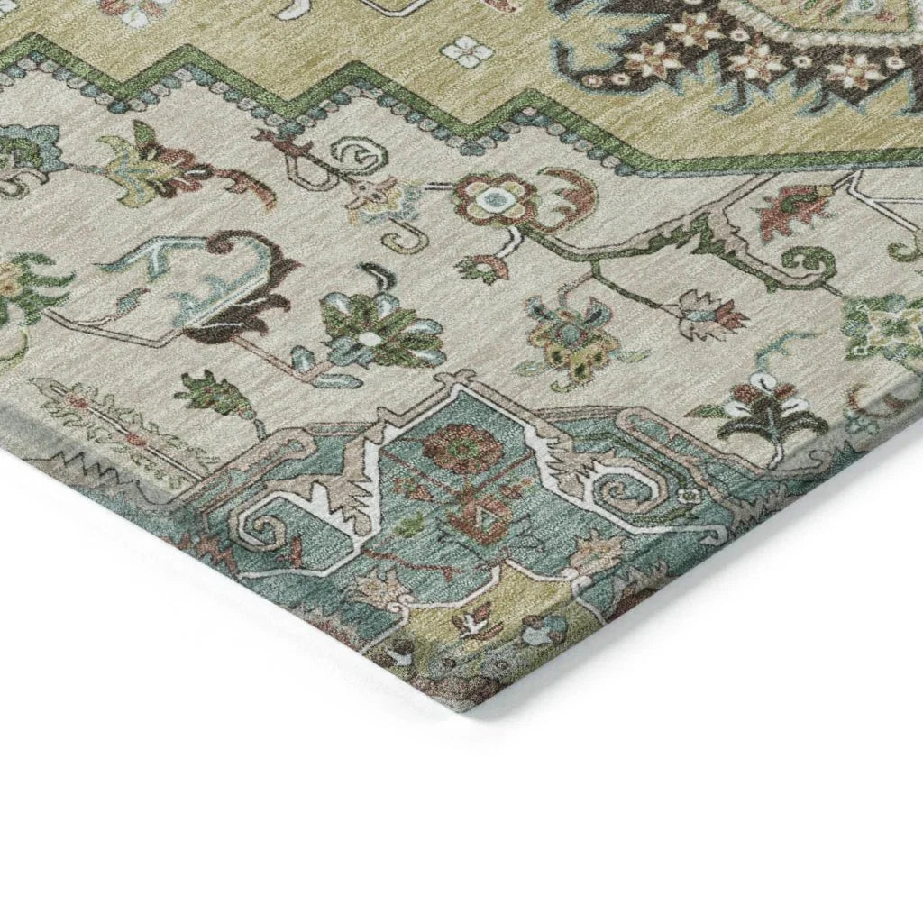 LOOMLAN Rugs Lani Beige Washable Indoor-Outdoor Rug
