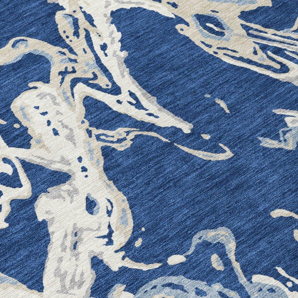 LOOMLAN Rugs Lani Blue Washable Indoor-Outdoor Rug