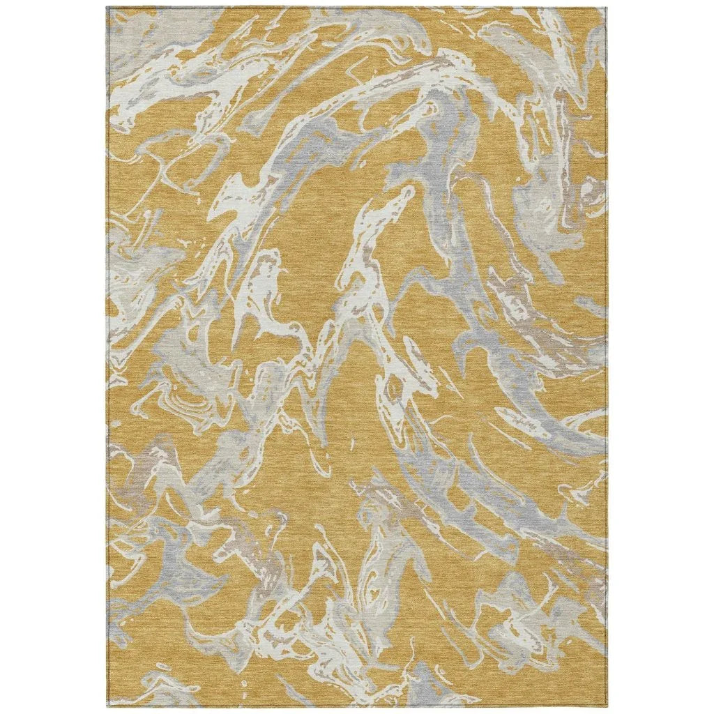 LOOMLAN Rugs Lani Gold Washable Indoor-Outdoor Rug
