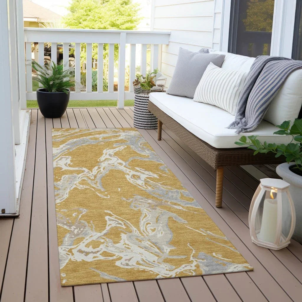 LOOMLAN Rugs Lani Gold Washable Indoor-Outdoor Rug