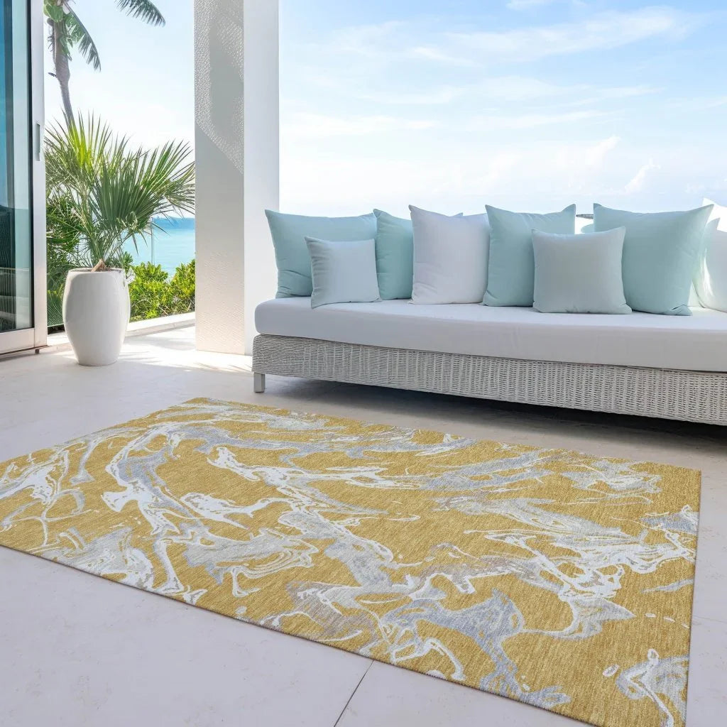LOOMLAN Rugs Lani Gold Washable Indoor-Outdoor Rug