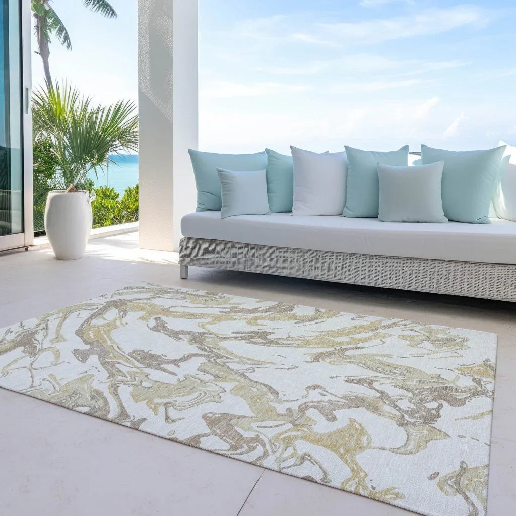 LOOMLAN Rugs Lani Ivory Washable Indoor-Outdoor Rug