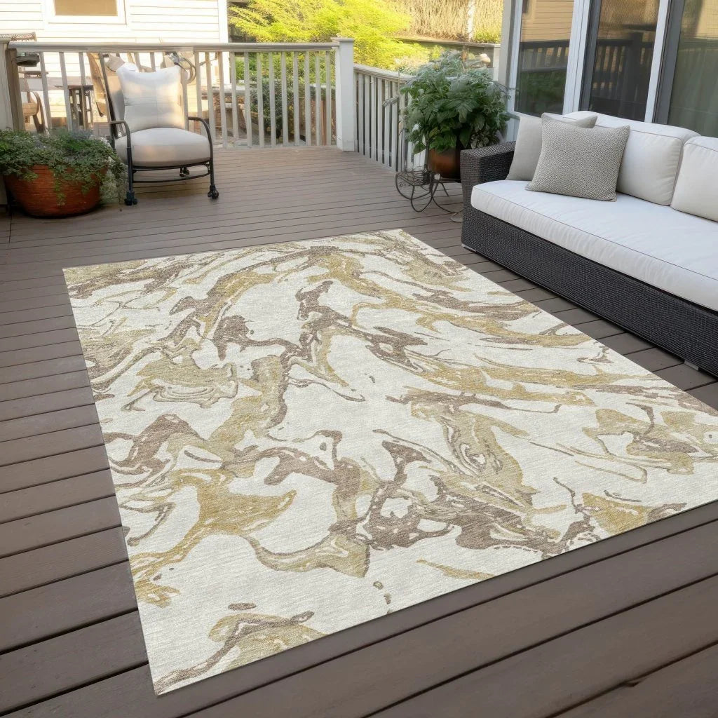 LOOMLAN Rugs Lani Ivory Washable Indoor-Outdoor Rug