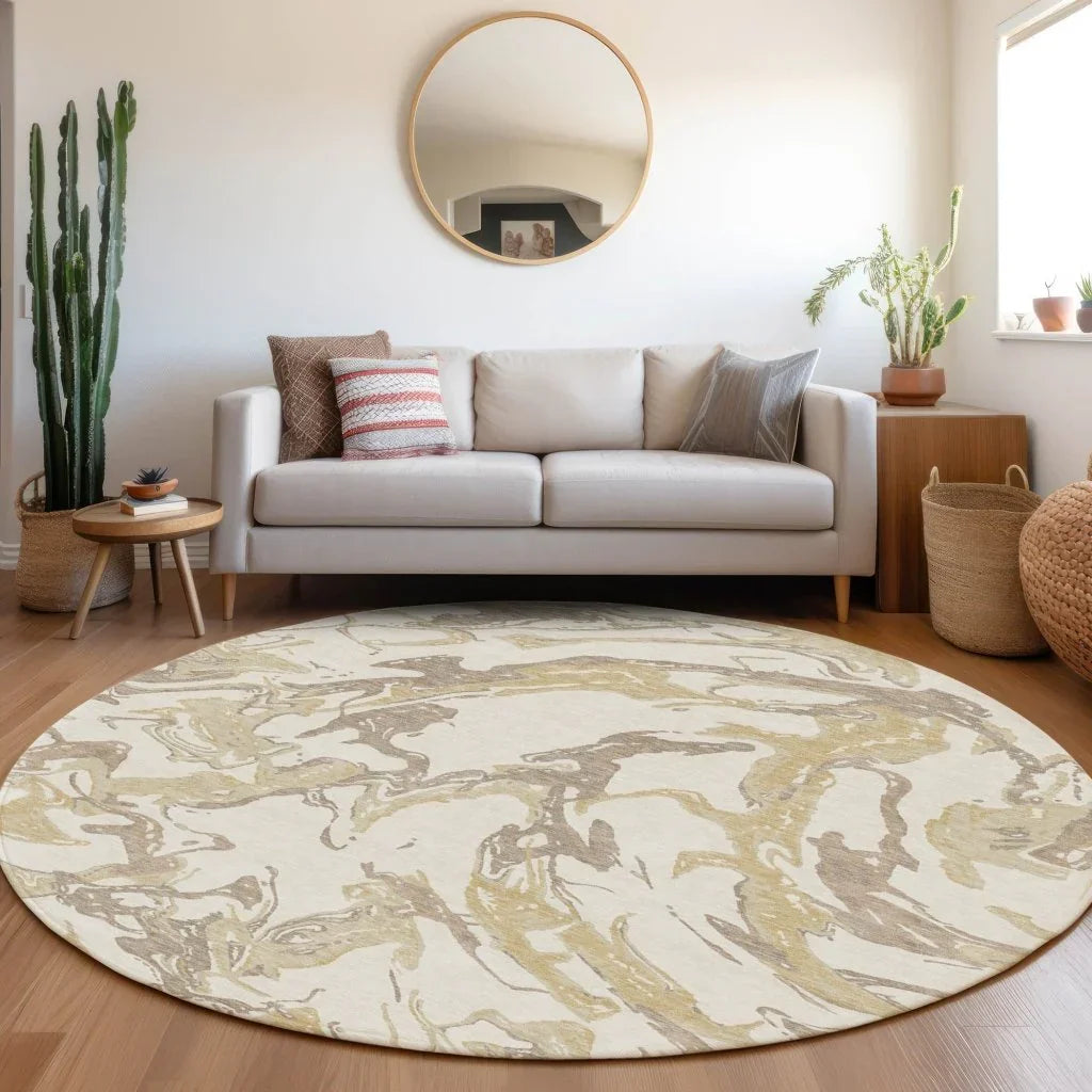LOOMLAN Rugs Lani Ivory Washable Indoor-Outdoor Rug