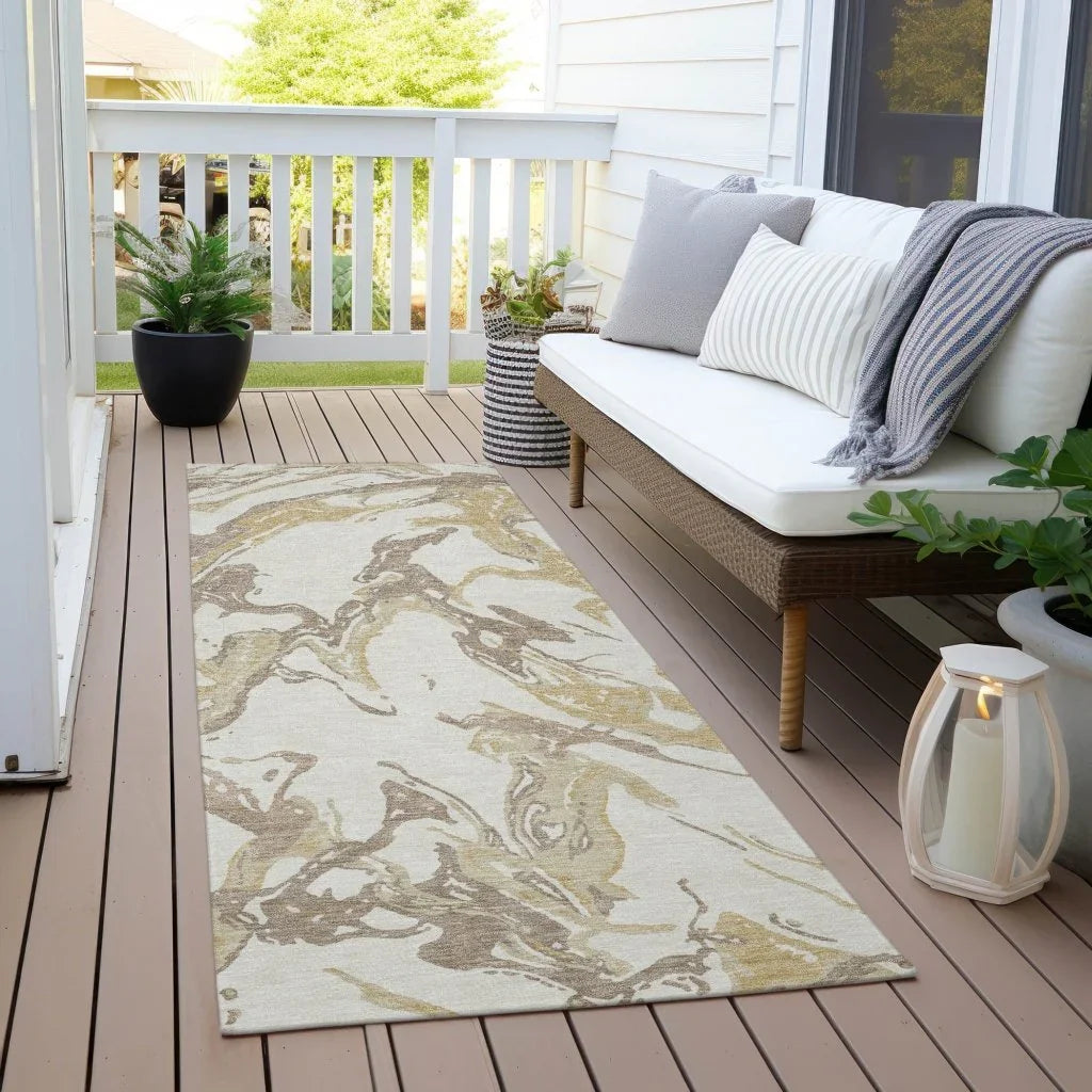 LOOMLAN Rugs Lani Ivory Washable Indoor-Outdoor Rug