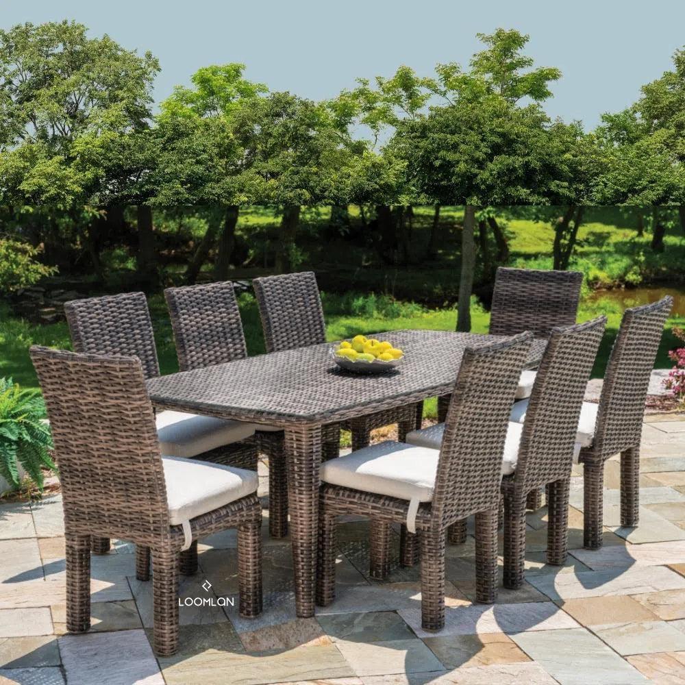 Largo 86&quot; Rectangular Dining Table All Weather Wicker - LOOMLAN - Lloyd Flanders - Outdoor Dining Tables