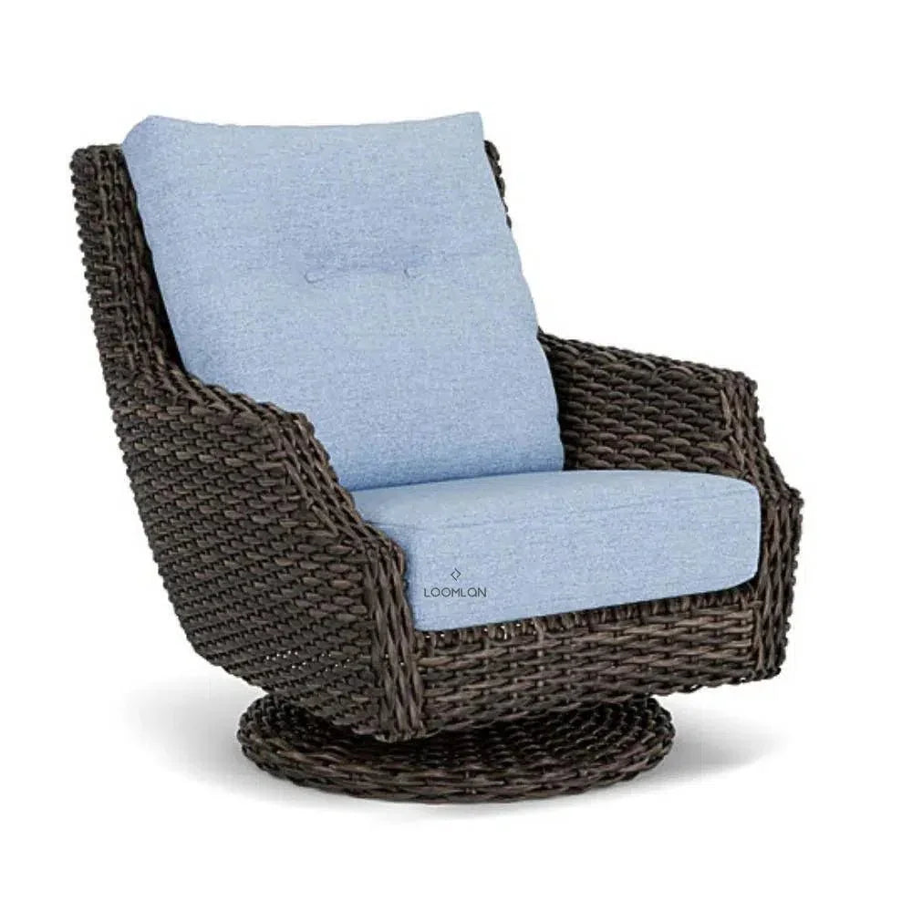 Largo High Back Swivel Rocker Lounge Chair Wicker - LOOMLAN - Lloyd Flanders - Outdoor Lounge Chairs