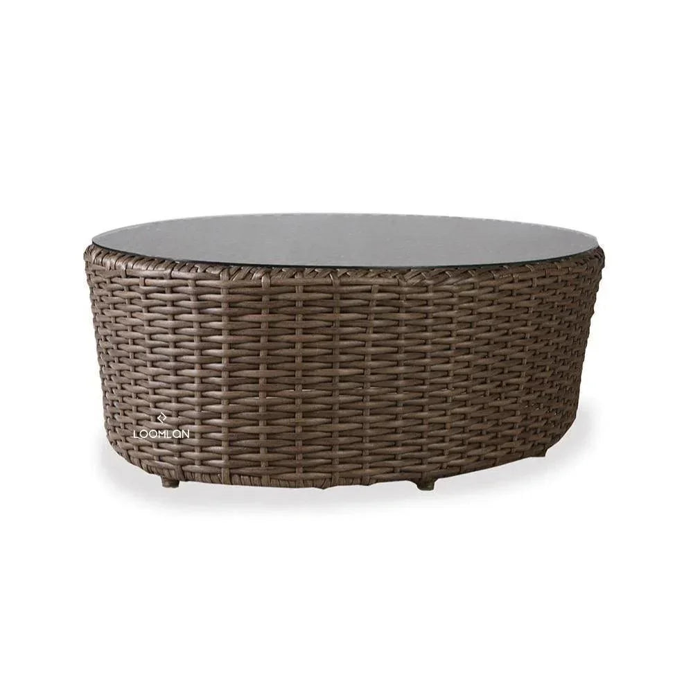 Largo Oval Cocktail Table All Weather Wicker Furniture - LOOMLAN - Lloyd Flanders - Outdoor Coffee Tables