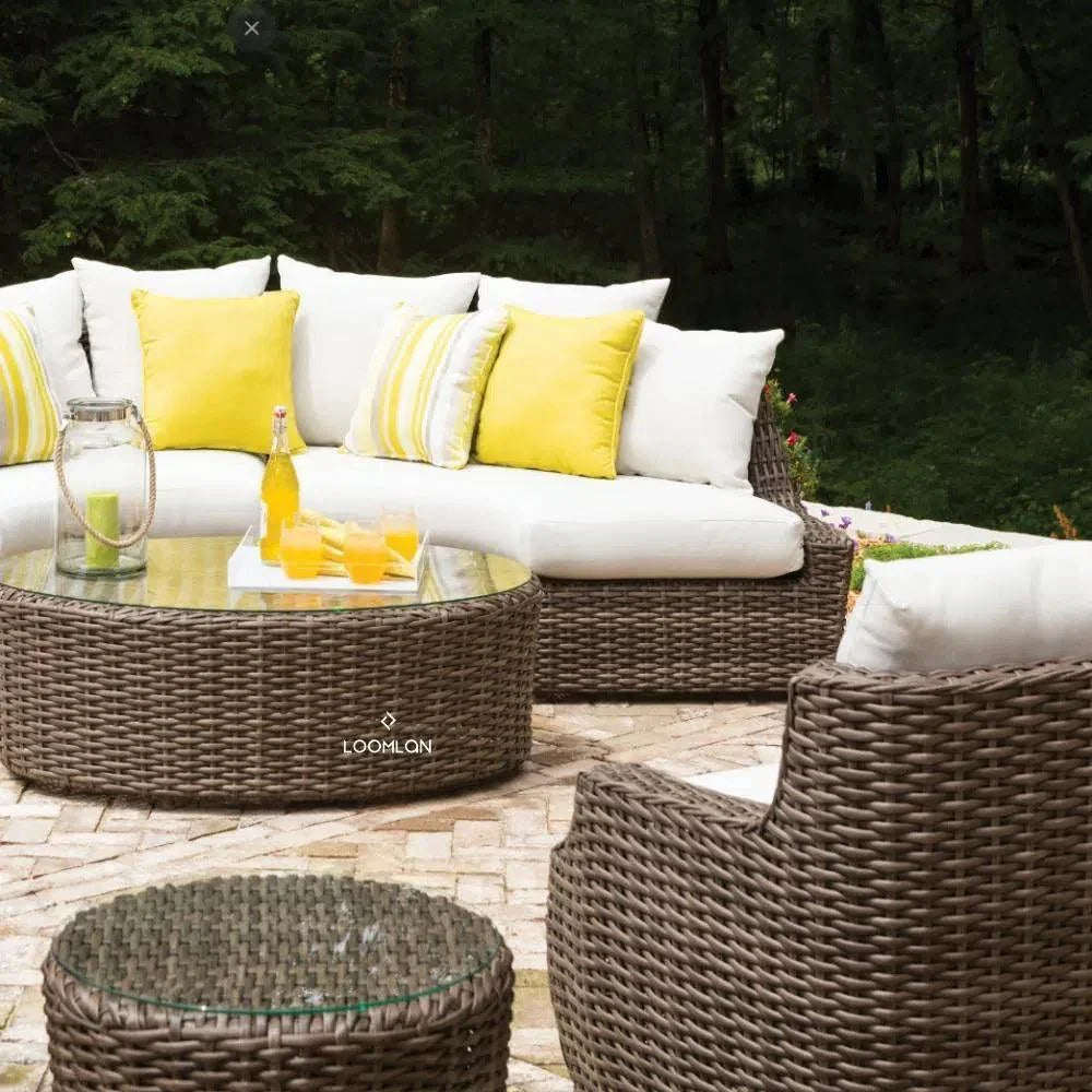 Largo Oval Cocktail Table All Weather Wicker Furniture - LOOMLAN - Lloyd Flanders - Outdoor Coffee Tables