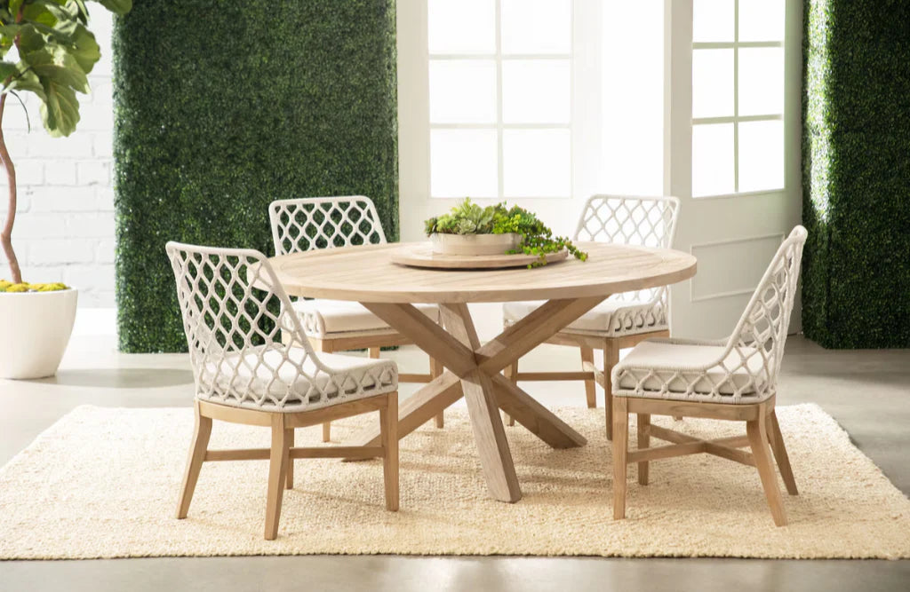 Lattis Outdoor Dining Chair Rope & Teak Wood - LOOMLAN - Essentials For Living - Outdoor Dining Chairs