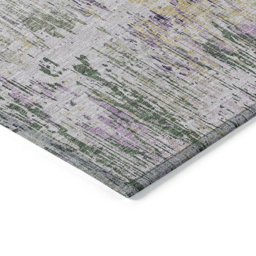 LOOMLAN Rugs Laurisse Purple Washable Indoor-Outdoor Rug