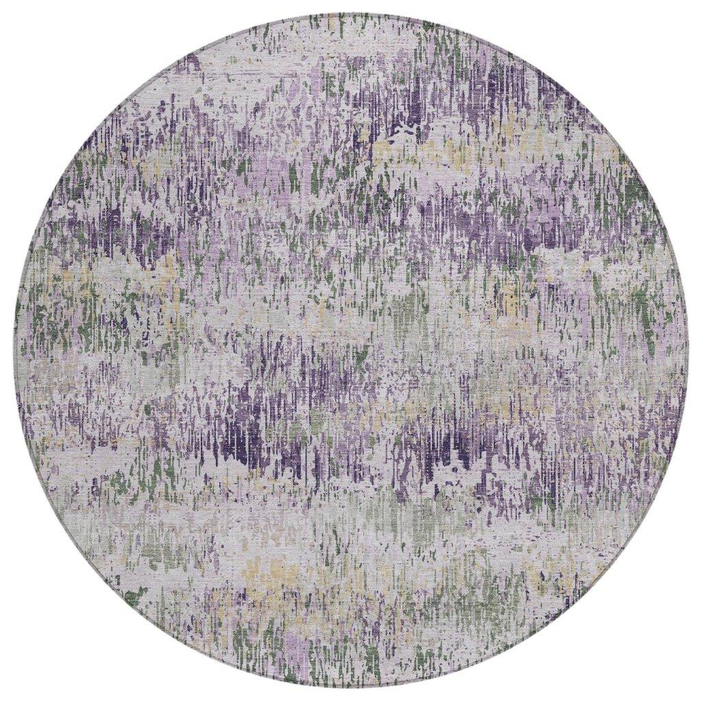 LOOMLAN Rugs Laurisse Purple Washable Indoor-Outdoor Rug