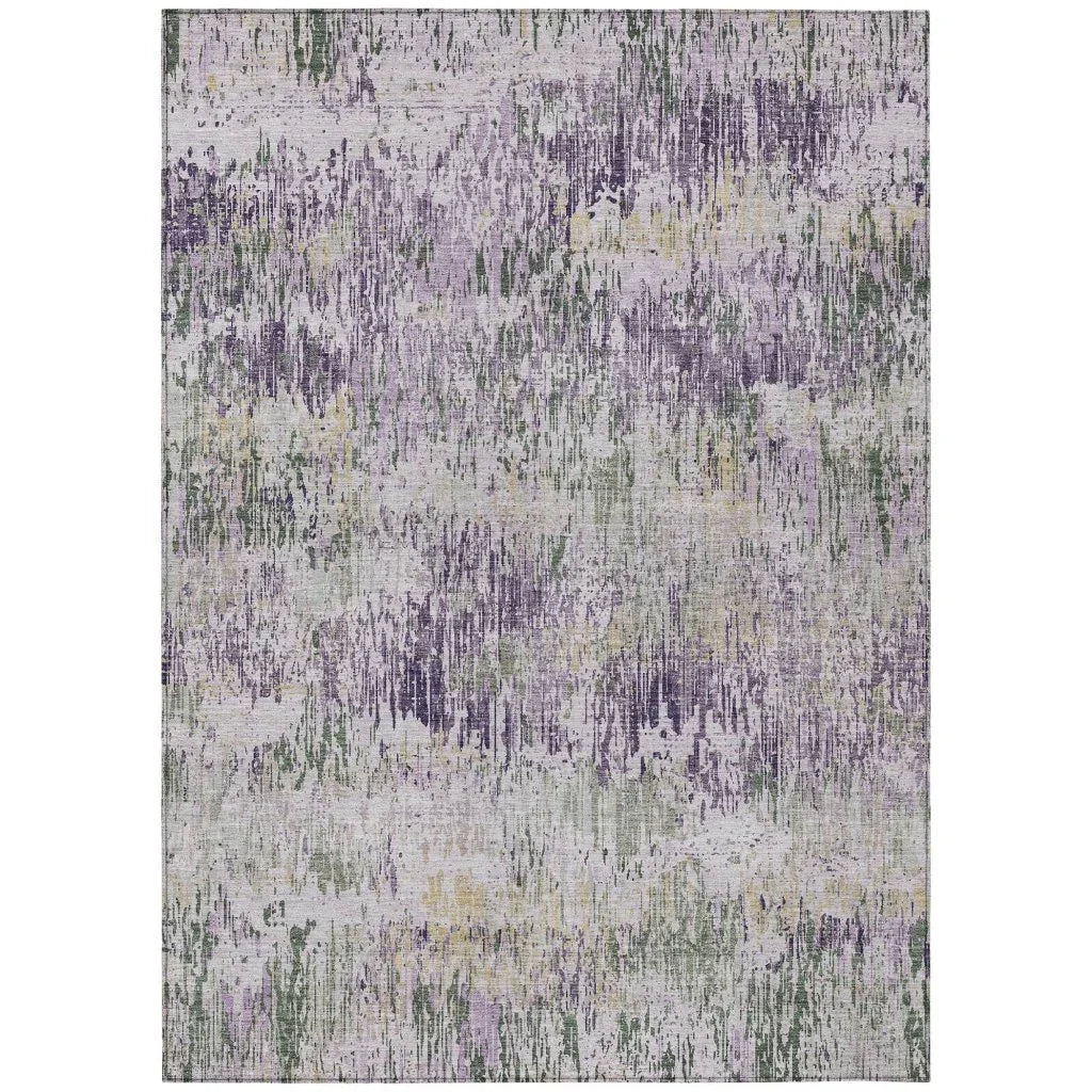 LOOMLAN Rugs Laurisse Purple Washable Indoor-Outdoor Rug