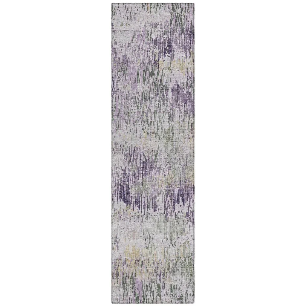LOOMLAN Rugs Laurisse Purple Washable Indoor-Outdoor Rug