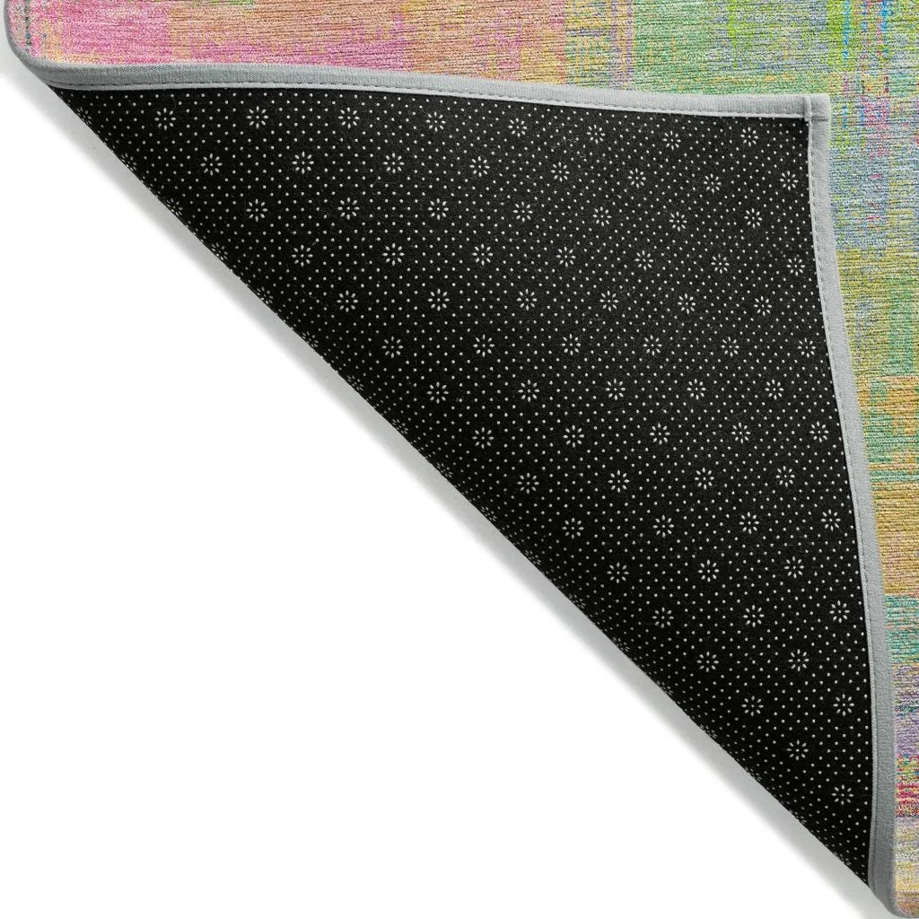 LOOMLAN Rugs Lavara Pink Washable Indoor-Outdoor Rug