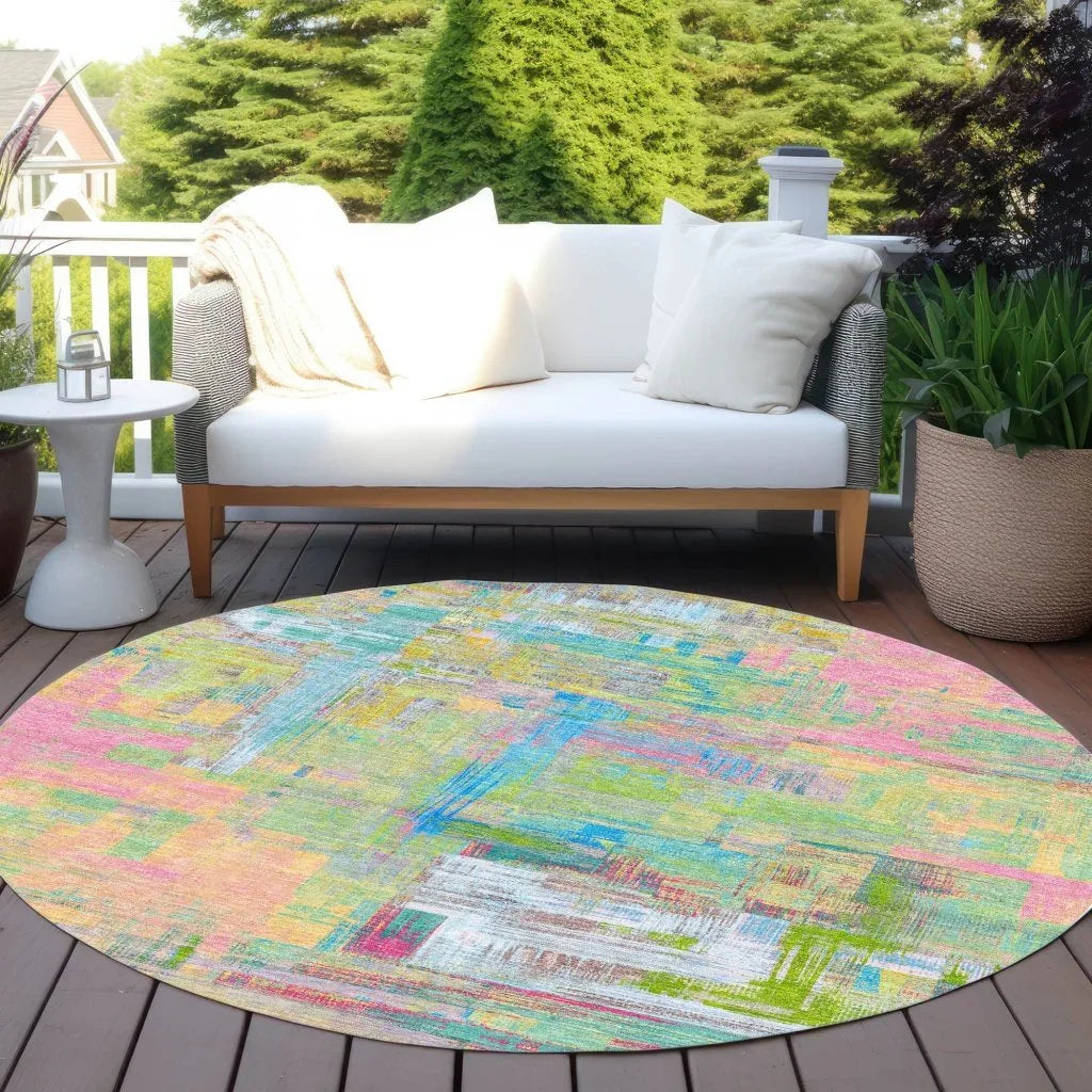 LOOMLAN Rugs Lavara Pink Washable Indoor-Outdoor Rug