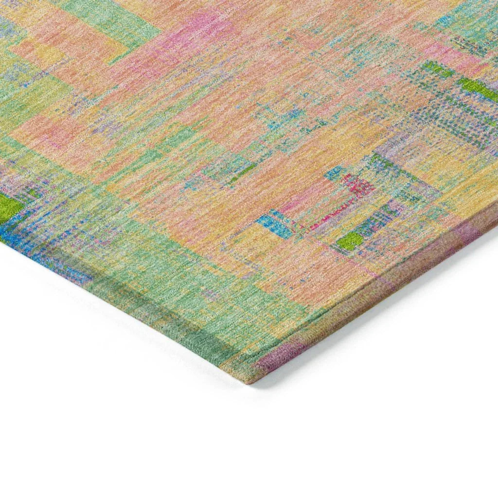 LOOMLAN Rugs Lavara Pink Washable Indoor-Outdoor Rug
