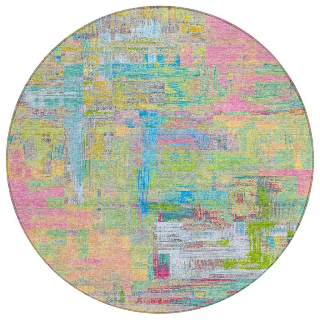 LOOMLAN Rugs Lavara Pink Washable Indoor-Outdoor Rug