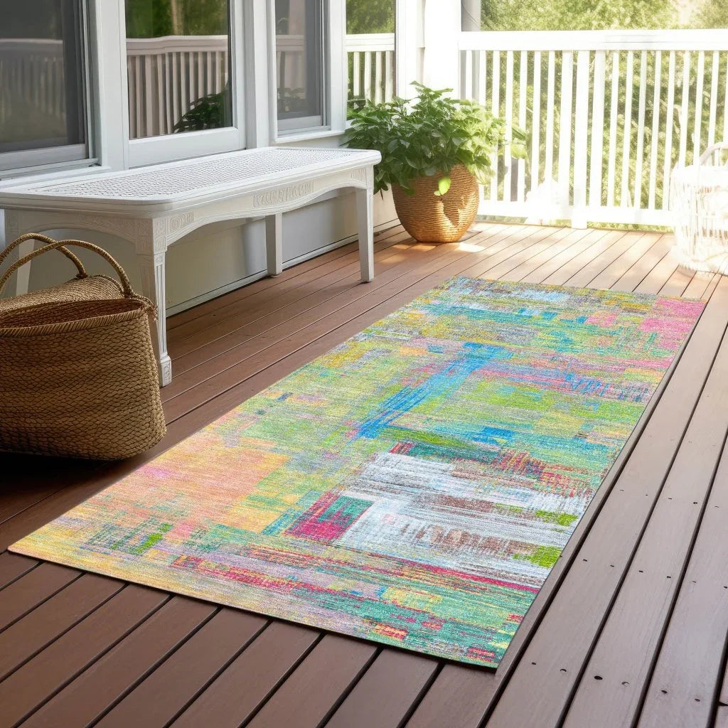 LOOMLAN Rugs Lavara Pink Washable Indoor-Outdoor Rug