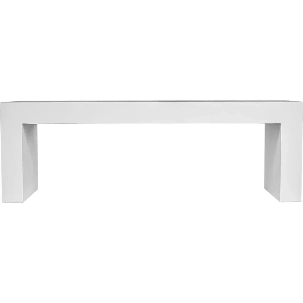 Lazarus Cement White Outdoor Bench - LOOMLAN - Moe's Home - Outdoor Benches