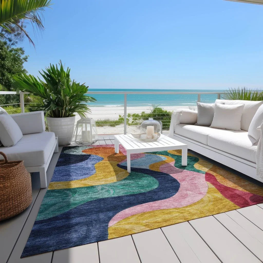 LOOMLAN Rugs Leo Green Washable Indoor-Outdoor Rug