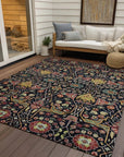 LOOMLAN Rugs Leon Black Washable Indoor-Outdoor Rug