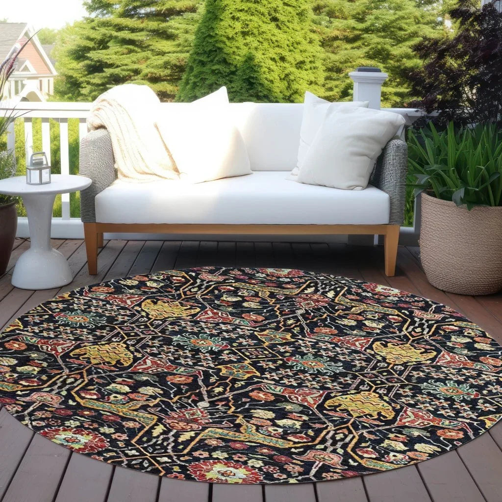 LOOMLAN Rugs Leon Black Washable Indoor-Outdoor Rug