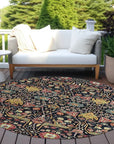LOOMLAN Rugs Leon Black Washable Indoor-Outdoor Rug