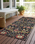 LOOMLAN Rugs Leon Black Washable Indoor-Outdoor Rug