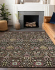 LOOMLAN Rugs Leon Brown Washable Indoor-Outdoor Rug