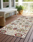 LOOMLAN Rugs Leon Ivory Washable Indoor-Outdoor Rug