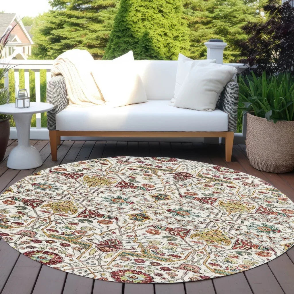 LOOMLAN Rugs Leon Ivory Washable Indoor-Outdoor Rug