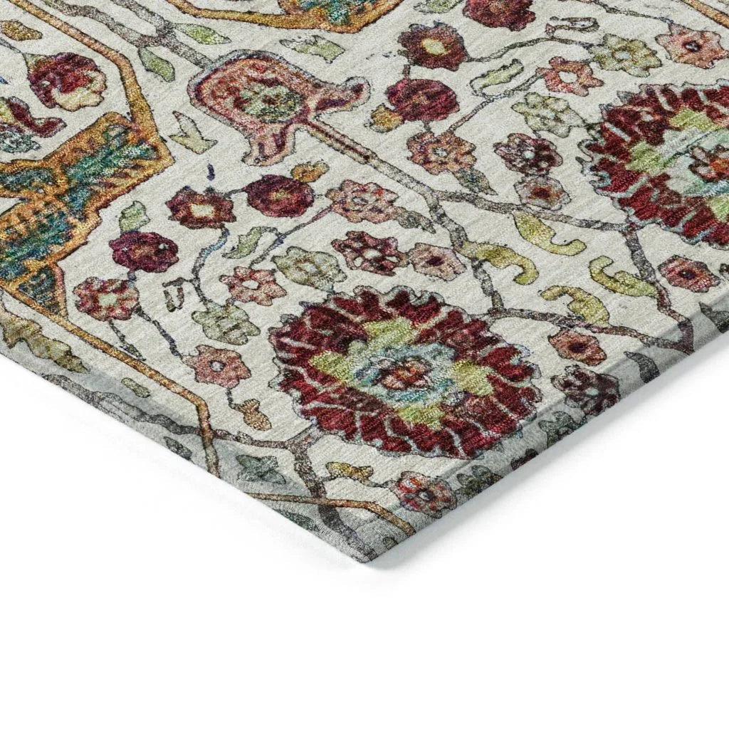 LOOMLAN Rugs Leon Ivory Washable Indoor-Outdoor Rug
