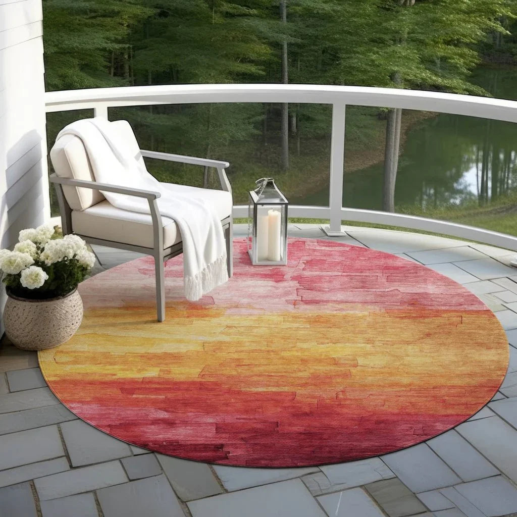LOOMLAN Rugs Lethrae Pink Washable Indoor-Outdoor Rug