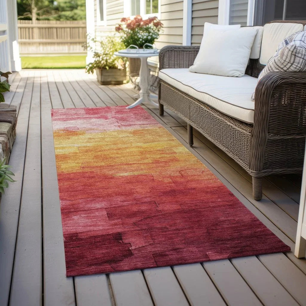 LOOMLAN Rugs Lethrae Pink Washable Indoor-Outdoor Rug