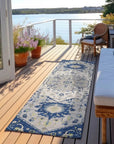 LOOMLAN Rugs Lidia Blue Washable Indoor-Outdoor Rug