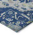 LOOMLAN Rugs Lidia Blue Washable Indoor-Outdoor Rug