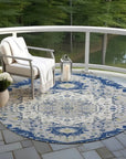 LOOMLAN Rugs Lidia Blue Washable Indoor-Outdoor Rug