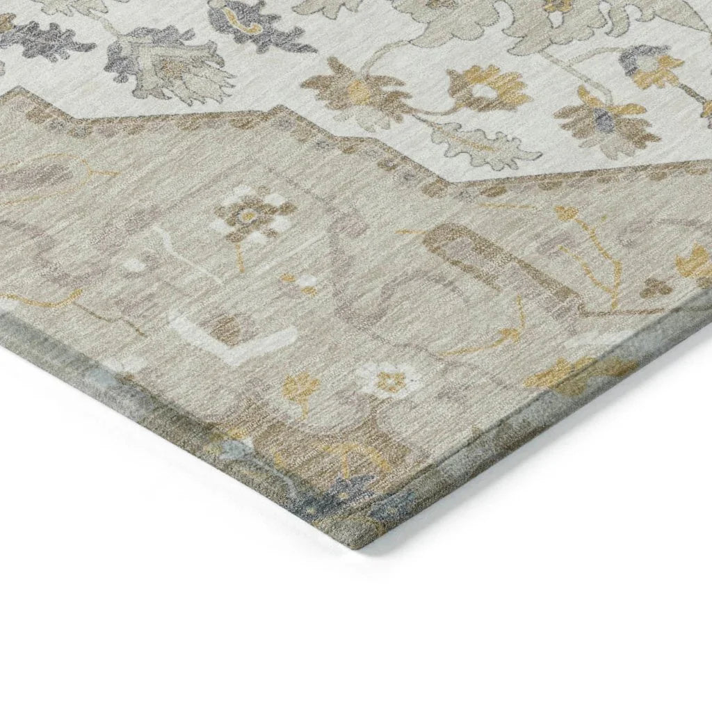 LOOMLAN Rugs Lidia Brown Washable Indoor-Outdoor Rug