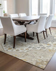 LOOMLAN Rugs Lidia Brown Washable Indoor-Outdoor Rug
